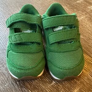 Puma Kids Green Double-Strap Sneaker
